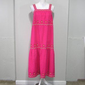 LOFT LINEN BLEND DRESS PETITE MEDIUM